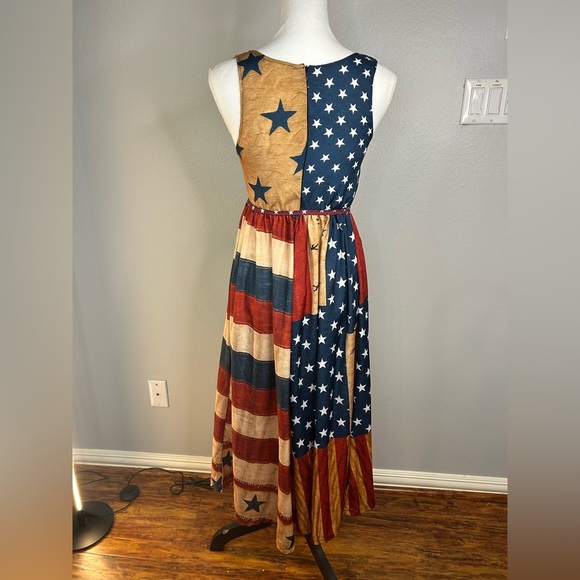🇺🇸 Patriotic Rustic Americana Flag Maxi Dress – Size Medium 🇺🇸 - Picture 9 of 9